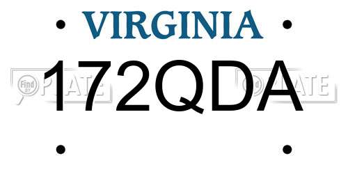172QDA Virginia License Plate