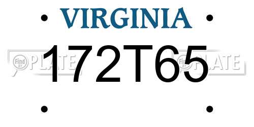 172T65 Virginia License Plate