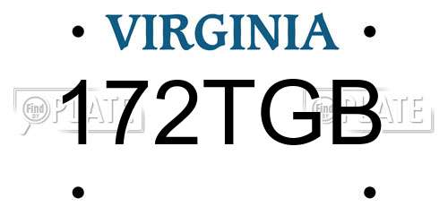 172TGB Virginia License Plate