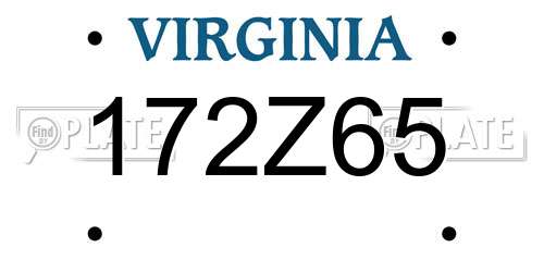 172Z65 Virginia License Plate