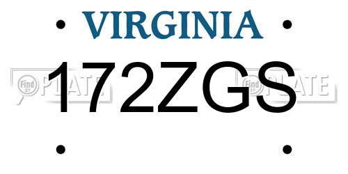 172ZGS Virginia License Plate