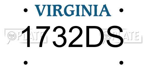 1732DS Virginia License Plate