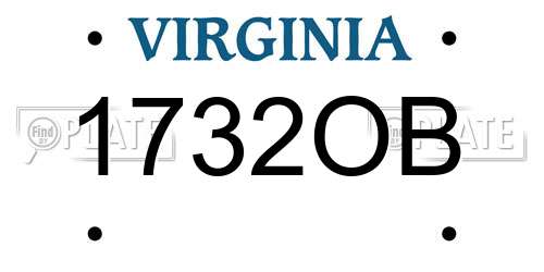 1732OB Virginia License Plate