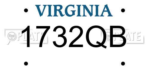 1732QB Virginia License Plate