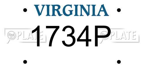 1734P Virginia License Plate