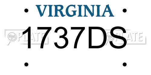 1737DS Virginia License Plate