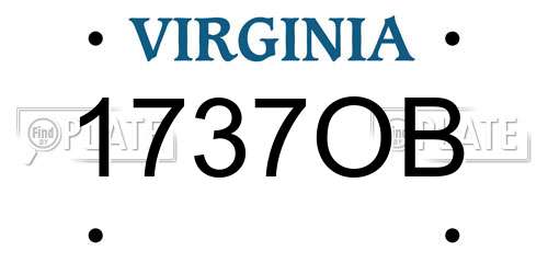 1737OB Virginia License Plate