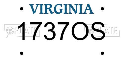 1737OS Virginia License Plate
