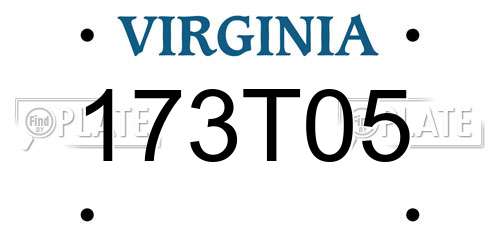173T05 Virginia License Plate