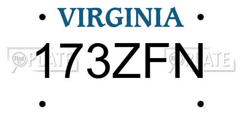 173ZFN Virginia License Plate