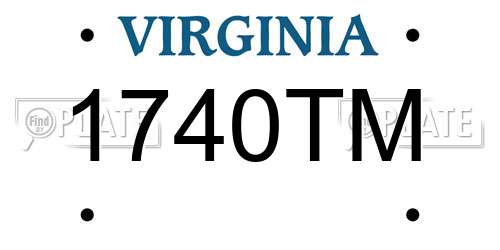 1740TM Virginia License Plate