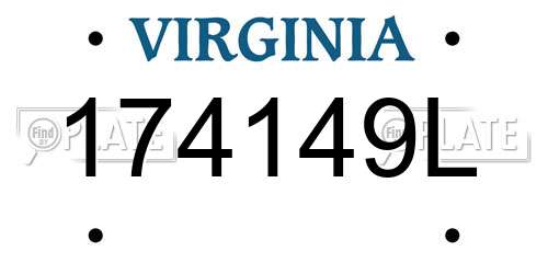 174149L Virginia License Plate