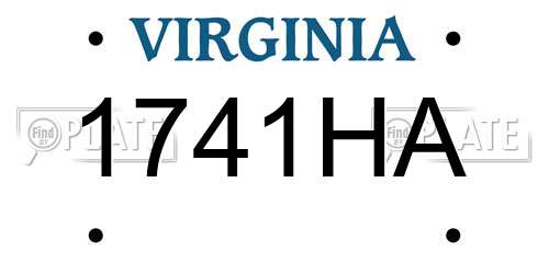 1741HA Virginia License Plate