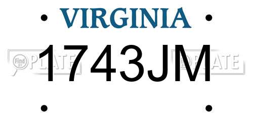 1743JM Virginia License Plate