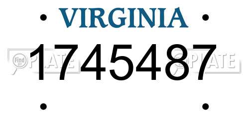 1745487 Virginia License Plate