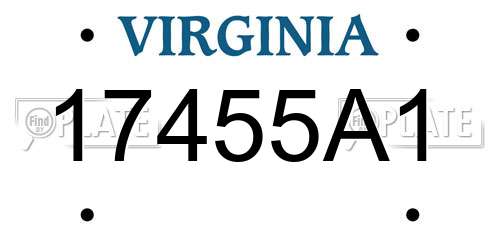 17455A1 Virginia License Plate