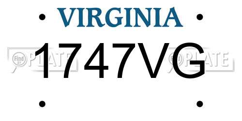1747VG Virginia License Plate