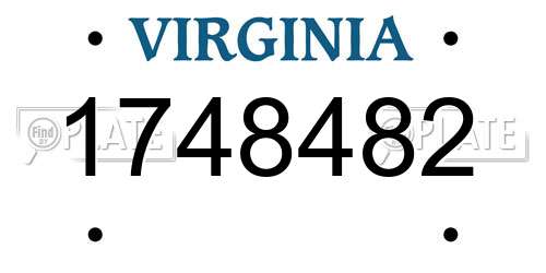 1748482 Virginia License Plate