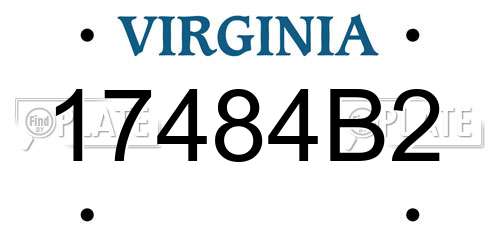 17484B2 Virginia License Plate