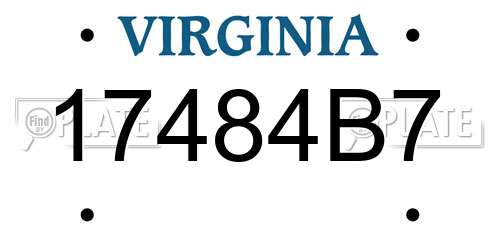 17484B7 Virginia License Plate