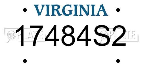 17484S2 Virginia License Plate