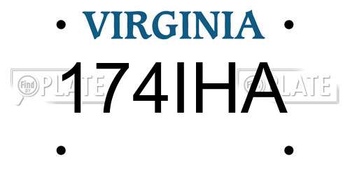 174IHA Virginia License Plate