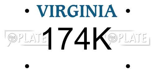174K Virginia License Plate
