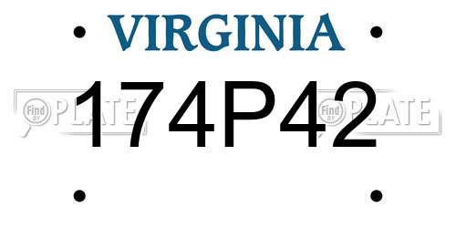 174P42 Virginia License Plate