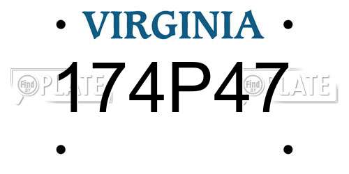 174P47 Virginia License Plate