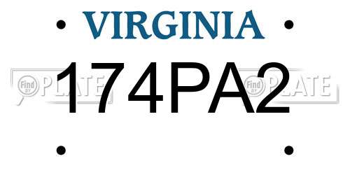 174PA2 Virginia License Plate