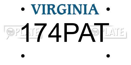 174PAT Virginia License Plate