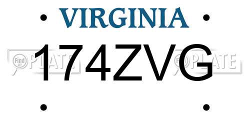 174ZVG Virginia License Plate