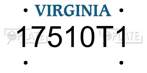 17510T1 Virginia License Plate