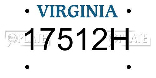 17512H Virginia License Plate