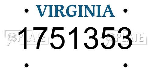 1751353 Virginia License Plate