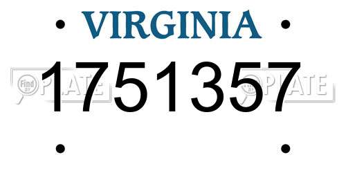 1751357 Virginia License Plate