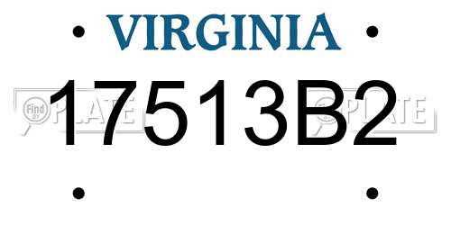17513B2 Virginia License Plate