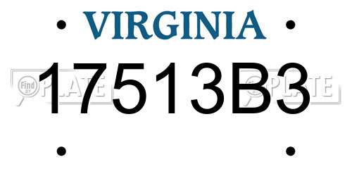 17513B3 Virginia License Plate
