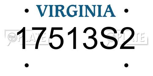 17513S2 Virginia License Plate