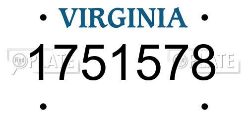 1751578 Virginia License Plate
