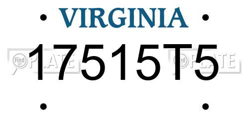 17515T5 Virginia License Plate
