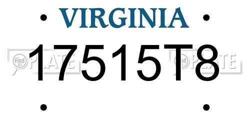 17515T8 Virginia License Plate
