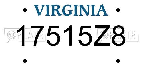 17515Z8 Virginia License Plate