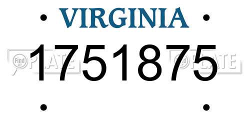 1751875 Virginia License Plate