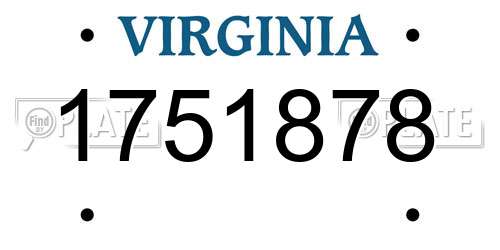 1751878 Virginia License Plate