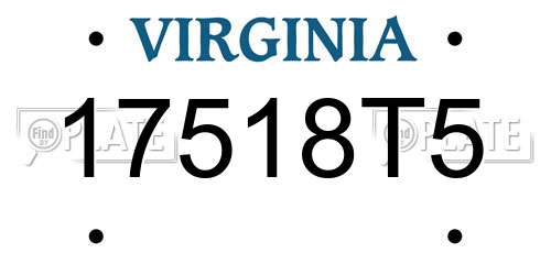 17518T5 Virginia License Plate