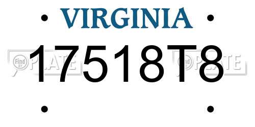 17518T8 Virginia License Plate
