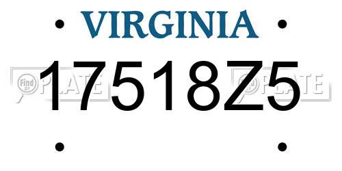 17518Z5 Virginia License Plate
