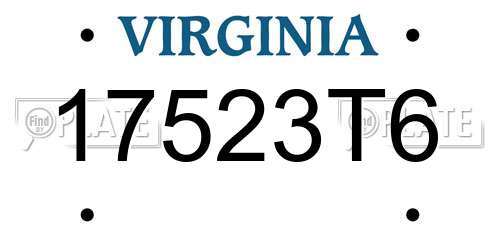 17523T6 Virginia License Plate
