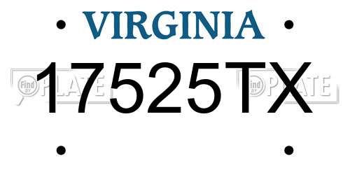 17525TX Virginia License Plate